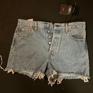 LEVIS 501 High Waist Cutoff Denim shorts SZ 29